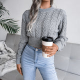 winter outfits men 2024 Autumn and Winter Twist Waist Knitted Navel Sweater Women's Clothing