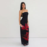 Amozae-Christmas Outfits New Year's Eve Dress Night Out Club Dresses cute winter outfits Kahli Strapless Floral Maxi Dress