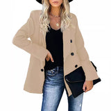 business casual outfits Wish2024 Autumn and Winter Button Coat Cardigan Lapel Cardigan Elegant Suit for Women