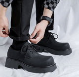 Amozae- Okcheon Matt Black Chunky Lace Up Shoes