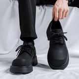 Amozae- Okcheon Matt Black Chunky Lace Up Shoes