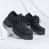 Amozae- Okcheon Matt Black Chunky Lace Up Shoes