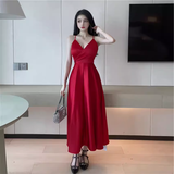 Amozae-dress to impress party dress nye outfits Red Backless Summer Dress   YM1495