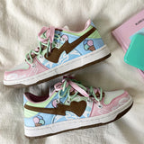 Amozae-back to school outfits Pastel Heart Aesthetic Sneakers