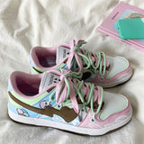 Amozae-back to school outfits Pastel Heart Aesthetic Sneakers