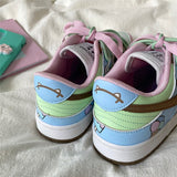 Amozae-back to school outfits Pastel Heart Aesthetic Sneakers