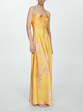 Amozae-nye outfits back to school dress  Halterneck Printed Satin Dress
