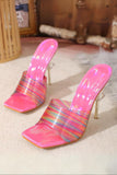 Amozae-Rainbow Printed Heart High Heel Sandals