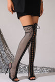 Amozae-Rhinestone Mesh High Heels