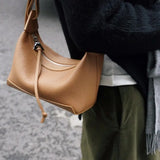 Amozae- Real Leather Bag Crossbody Bag Chic Shoulder Bag All Match Retro Luxury Design Ladies Female Bag