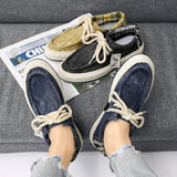 Amozae-2024  Mens Shoes Summer Casual Fisherman Canvas Sneakers Fashion Outdoor Platform Hiking Tennis Designer Luxury Leather Loafers