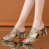 AMOZAE- - Summer Rimocy Women's Fashion Rhinestone Slippers