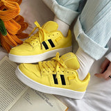 Amozae-New Fashion Mens Yellow Casual Sneakers Unisex Platform Sneakers Men Training Jogging Shoes Designer Sport Skateboard Shoes Men