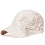 Amozae-Dragon Pattern Men's Trendy Handsome Peaked Cap Cool Hip Hop Baseball Hat