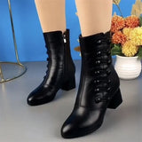 Amozae-Brand Women Boots Chunky Chelsea High Boots Women 2025 New High Heels Shoes designer Sexy Women Ankle Boots Big Size botas mujer