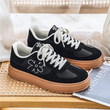 Amozae-Vintage Print Men's Black Sneakers Low Top Vulcanize Shoes For Men Teenagers Canvas Skateboard Sneakers Men Designer Shoes 2025