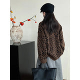 Amozae-Autumn Casual Outfits Amozae-Leopard Print Pullover Sweater Casual Loose Women Autumn Winter Knit Pullovers