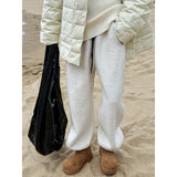 Amozae-Autumn Casual Outfits Amozae-2024 Woolen Casual Bathroom Women's Autumn Winter Thick Lamb Wool Ankle Pants