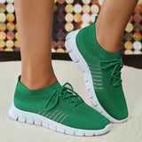 AMOZAE- -  Green Knit Walking Shoes