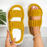 AMOZAE- - Fashion Furry Thick Sole Slippers