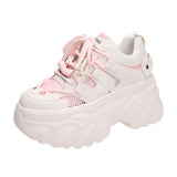 Amozae-2025 Summer Breathable Mesh Sneakers 8CM Hidden Heels Spring High Platform Sports Dad Shoes Woman Wedges Casual Chunky Sneakers