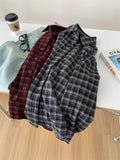 Amozae-Autumn Casual Outfits Amozae-Woolen Plaid Shirt Jacket For Women Autumn Winter Soft And Fluffy Flip Collar Shirt Jacket