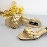 AMOZAE-- Square Heel Slides Summer Fashion Comfort