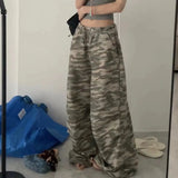 Amozae-Trousers Camouflage Drawstring Y2k Vintage Baggy Pants Woman Oversize Hip Hop Streetwear Loose Trousers Korean Fashion Retro