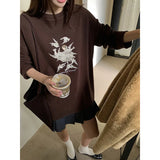 Amozae-Autumn Casual Outfits Amozae-Printed Round Neck Loose Basic Shirt For Autumn Women's Long Sleeve T-shirt Top