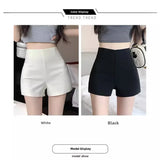 Amozae-Women's Summer High-waisted Slimming Tight White Shorts Petite Anti-exposure A- line Outerwear Thermal Pants