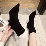 Amozae-2024 Luxury Women Beige Black Sock Boots Stiletto Thin High Heels Elastic knitting Boots Winter Stretch Fabric Boots Plus Size