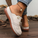 Amozae-Women's Comfort Thick Sole Casual Slippers Fashion Pearl Decor Closed Toe Sandals Woman Summer Outdoor Lightweight Half Slippers