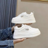 Amozae-New 2024 High Aesthetic Value White Casual Shoes Women's Sneakers Breathable Mesh Sports Shoes Thick Sole For Men