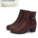 Genuine Leather women boots  2025 winter thick wool lined genuine Leather women snow boots large size women winter shoes