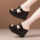 Amozae-High Heel Wedges Sandals For Women 2024 Summer New Platform Fashion Footwear Red Black White Large Size Sandals