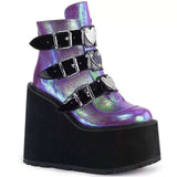 Amozae-Winter Buckle Ankel Boots Women Punk Female Platform Boots Wedges High Heels PU Women Boots Botas Mujer Plus Size