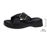 Amozae-Female Shoes on Sale 2024 High Quality Open Toe Women's Slippers Summer Roman Buckle Solid Platform Casual Beach Slippers