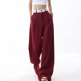 Amozae-Long Trousers Striped Suit PantsKorean Fashion Women Money Style Baggy Striped Vintage Design Loose Casual Mopping Pants