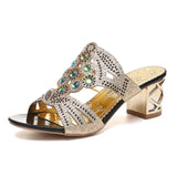 AMOZAE- - Summer Rimocy Women's Fashion Rhinestone Slippers