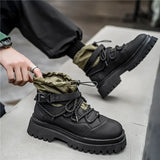 Amozae-New British Style Men's Fashion Boots Designer Black Short Barrel Boots Men Autumn Comfort Platform Boots For Men Punk Shoes