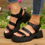 AMOZAE- - Summer Women's Punk Platform Wedge Sandals