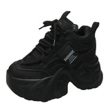 Amozae-11CM New Autumn Breathable Women Casual Shoes Fashion High Heels Women Wedges Heels Sneakers Thick Sole Trainers Platform Shoes