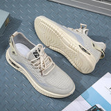 Amozae-2024 BKQU Newest Men Sports Shoes Flat Bottom Lightweight Slip On Soft Elastic Fly Mesh Breathable Male Sneakers Running