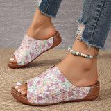 Amozae-Fashion Floral Printed Women's Slippers Summer Soft Sole Comfort Wedges Sandals Woman Lightweight Non Slip Casual Beach Slides
