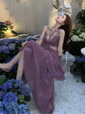 Amozae-Summer New Fashion Women Sexy Pleated  Boho Long Dress Vacation Beach Strap A line Ladies Robe 2024 Sundress