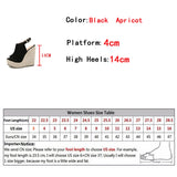 Amozae Size 34-42 Black Women Platform Wedge Sandals Summer Fashion Peep Toe Buckle Strap High Heels Ladies Shoes Sandalias Mujer