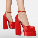 Amozae-New Fashion Women Pumps Retro Mary Janes Chunky Heels Sandals Spring Platform Dress Party Wedding Basic Shoes Woman Big Size