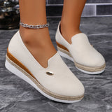 Amozae-New Woman Flat Women's Platform Casual Shoes Solid Color Breathable Wedge Espadrilles Chaussures Femme Zapatos De Mujer