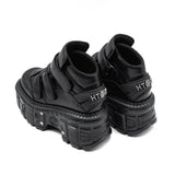 Amozae -2025 New Punk Style Women Shoes Gothic Ankle Rock Boots Lace-up Heel Height 9CM Platform Shoes Woman Metal Decor Woman Sneakers