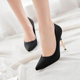 Amozae-New 2019 Black Velvet Pointed-toe High-heeled Shoes 10cm Sexy Versatile Autumn Trendy Flats Women's Fine-heeled Shoes